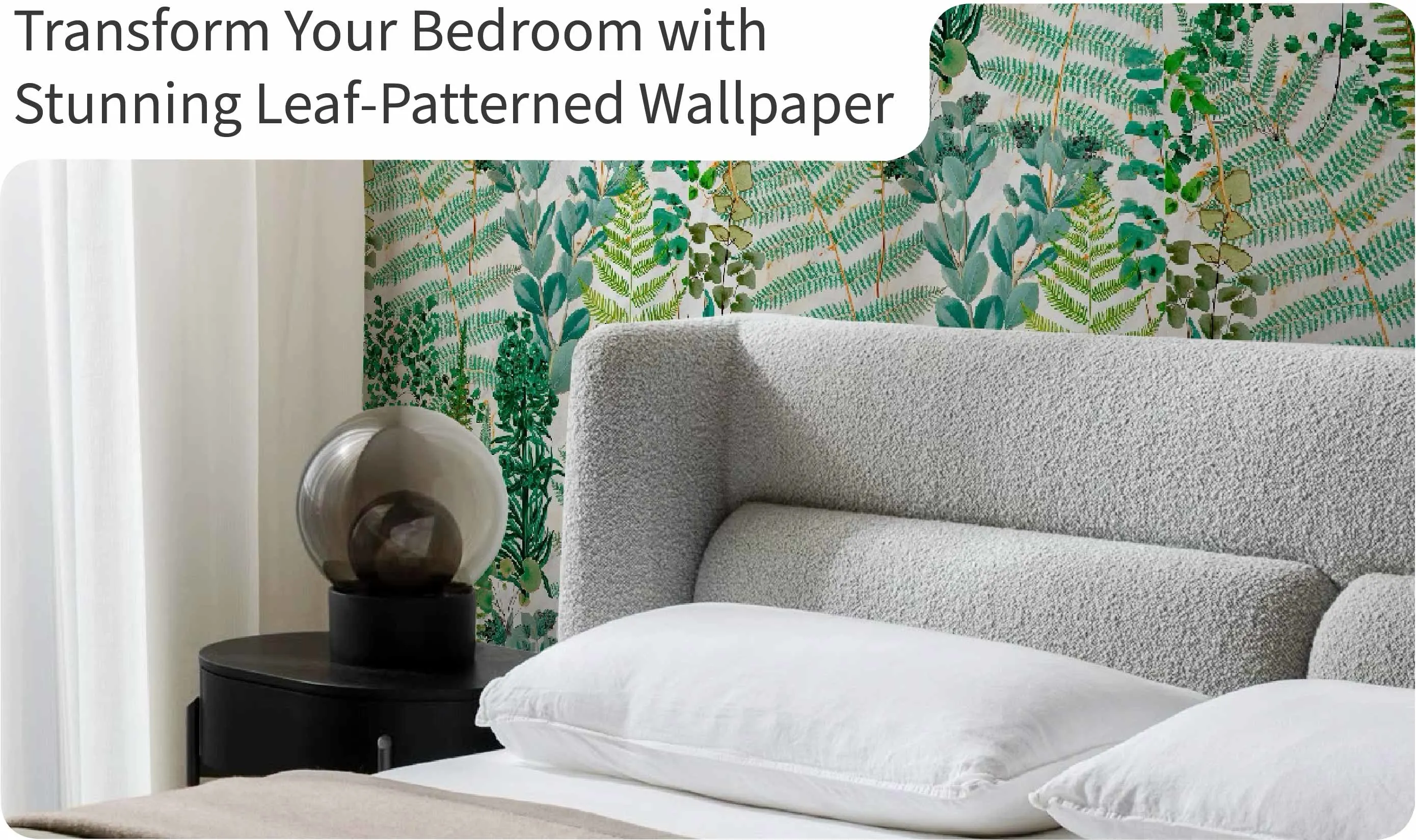 Transform Your Bedroom with Stunning Leaf-Patterned Wallpaper